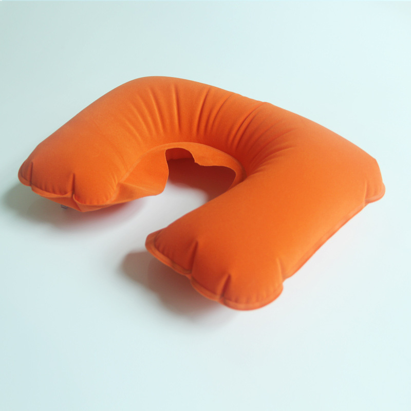 012 Factory Direct Sales U-Shape Pillow Inflatable Pillow Standard 18 Silk Thickness Flocking Inflatable Pillow PVC Flocking Inflatable Pillow
