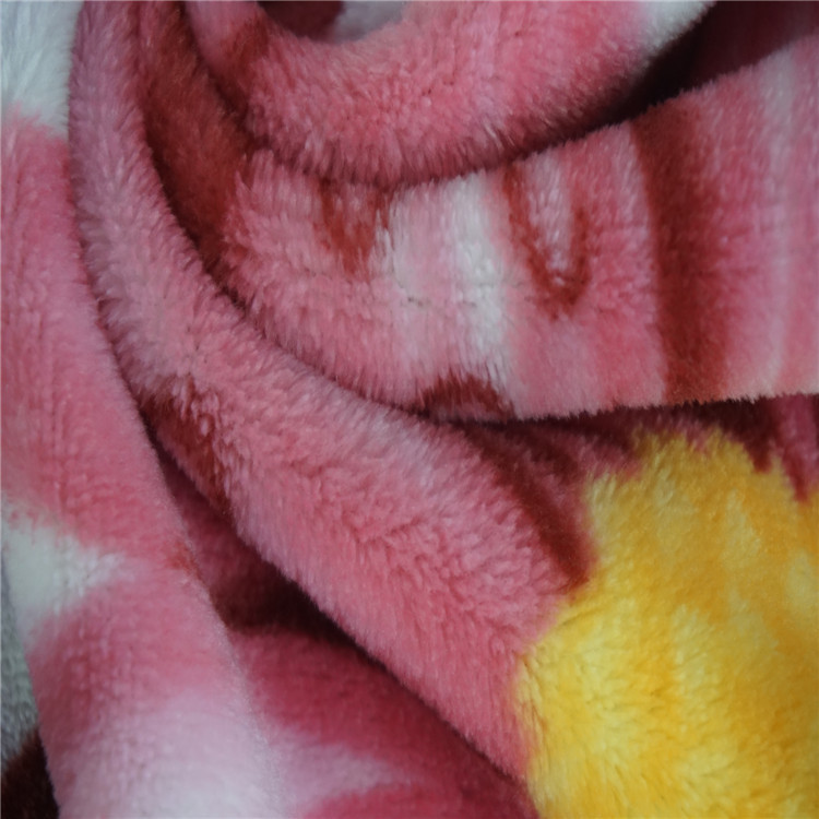 素色经编胶印花全涤法兰绒 童装睡衣家纺针织服装面料出口日本