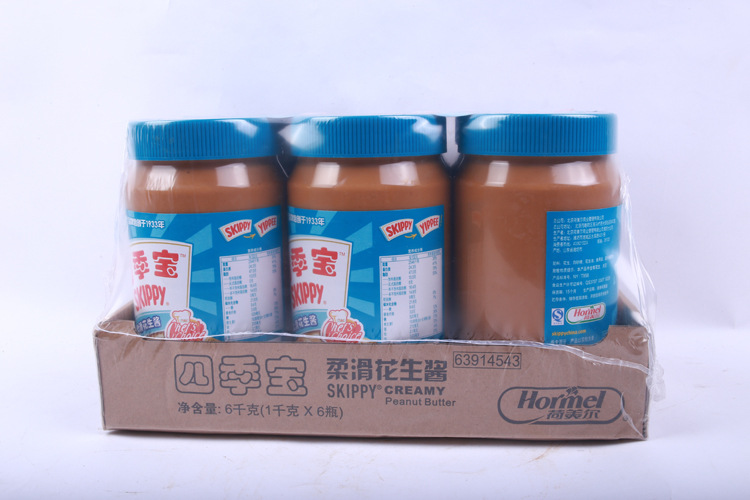 批发四季宝花生酱1kg柔滑花生酱6罐装厨师精选