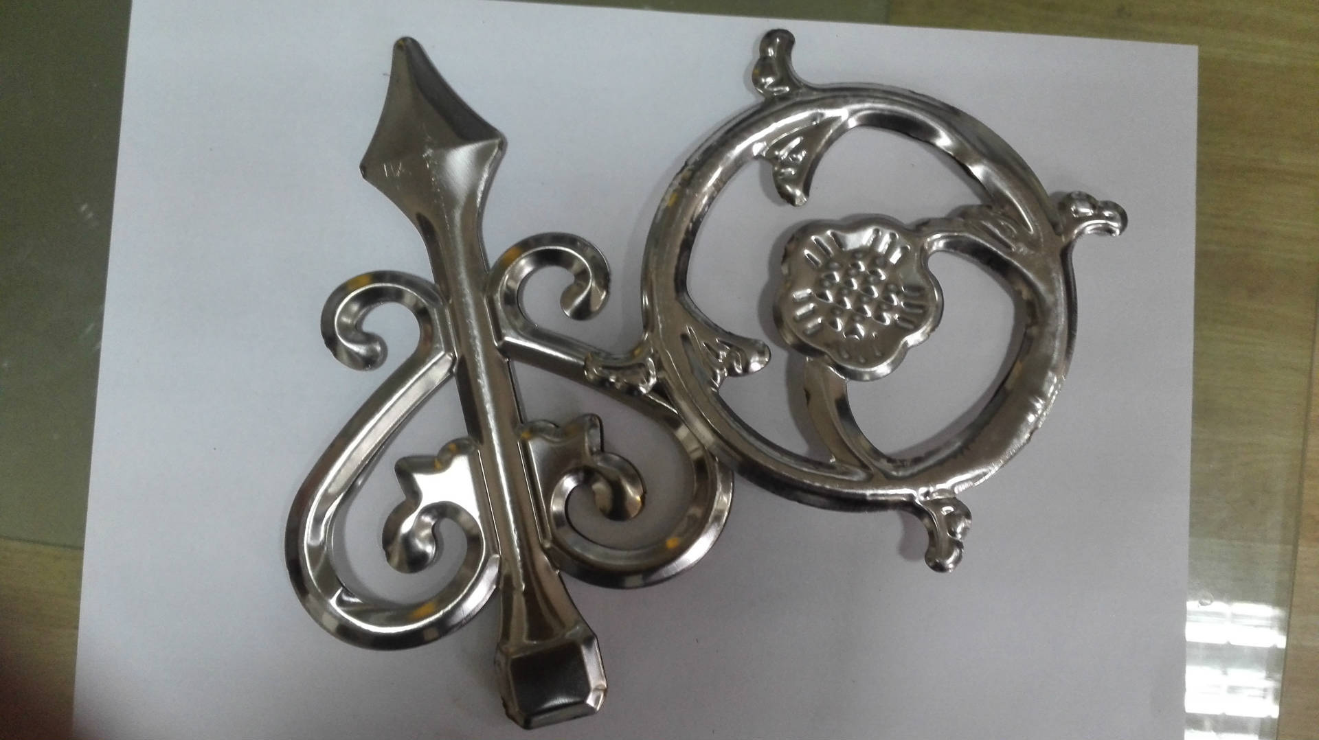 201 304 不锈钢门花字 不锈钢门把手 不锈钢门花配件富贵花