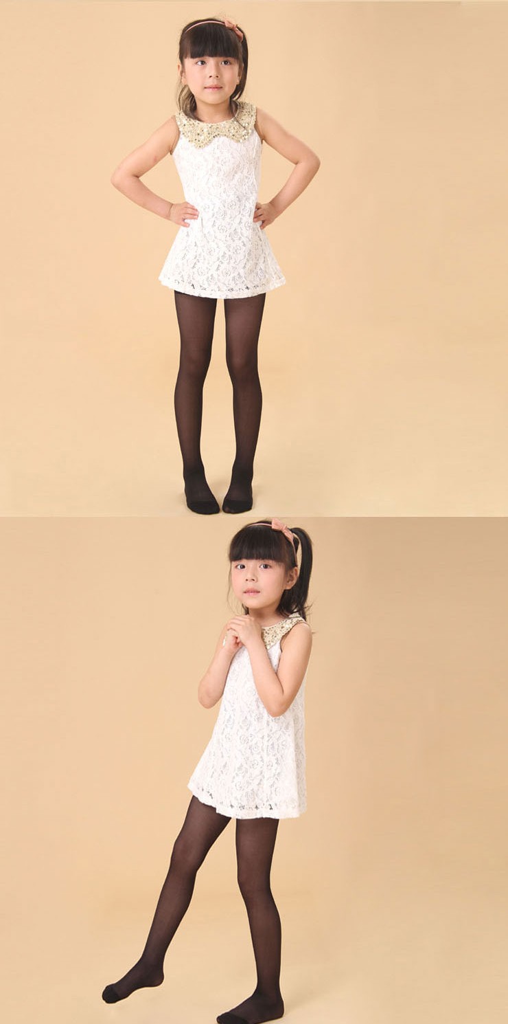 春夏季儿童连裤袜 糖果色包芯丝白色舞蹈袜 女童打底丝袜一件代发