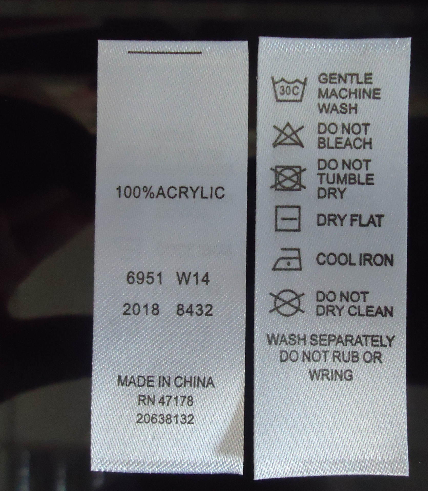 产品水洗唛洗水唛洗涤标洗标洗水唛