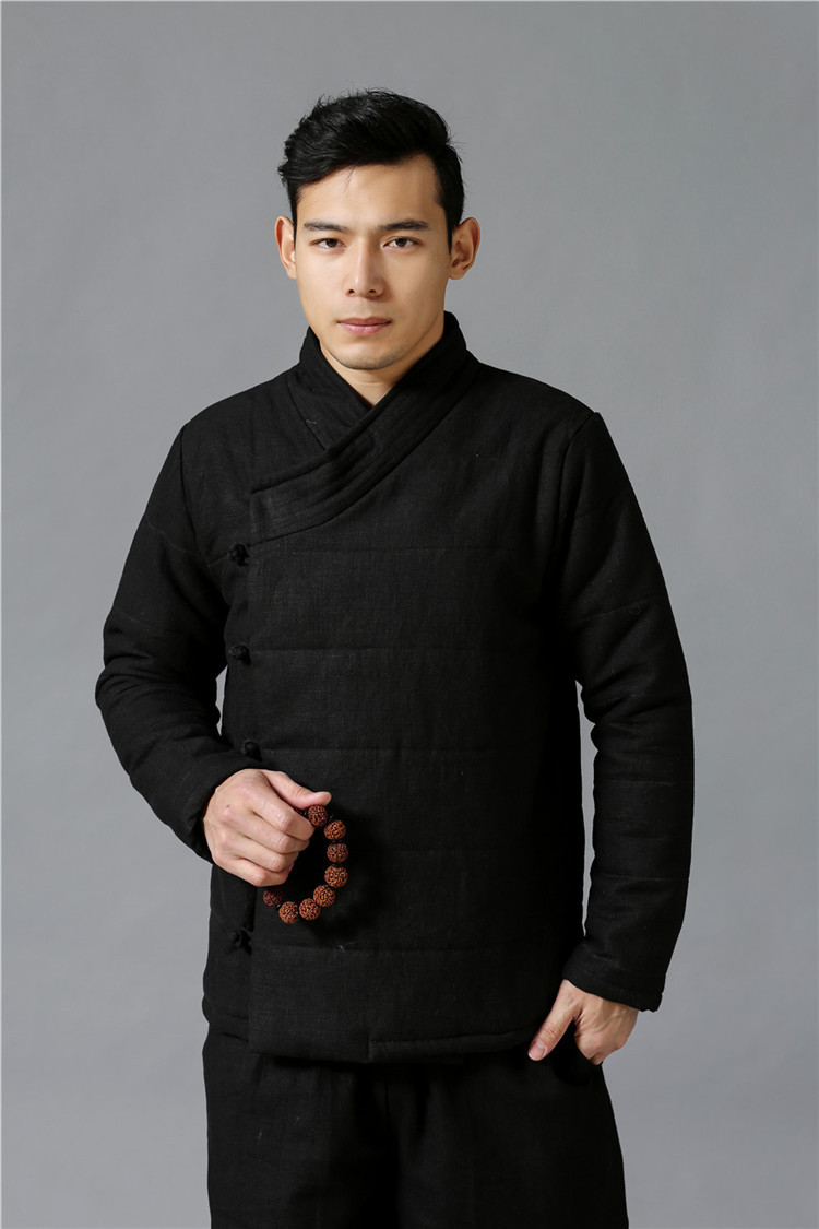 2019年男式新款偏襟棉衣 秋冬新款保暖男棉服 中国风男装