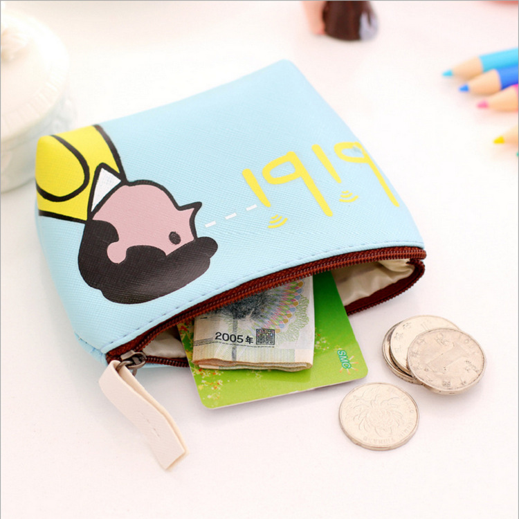 爱奇 时尚简约零钱包 pu卡通人物硬币包 pu皮零钱包宅男零钱包