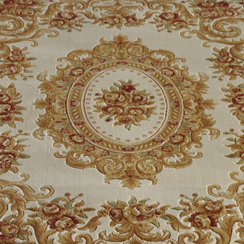 客厅地毯茶几地毯 3d立体雕花时尚美式欧式地毯 混纺 欧式古典的花纹