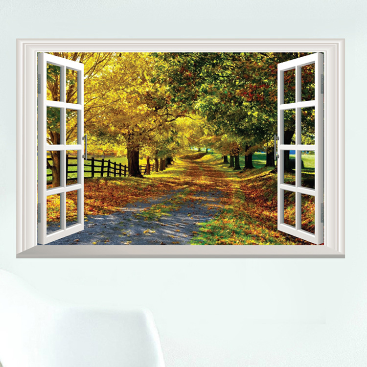 仿真立体客厅装饰窗外风景假窗墙贴 tmy5029 客厅卧室温馨贴画
