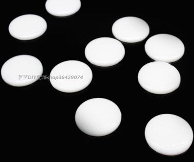 批发亮光白色圆形 棋子 树脂25mm diy手机饰品配件