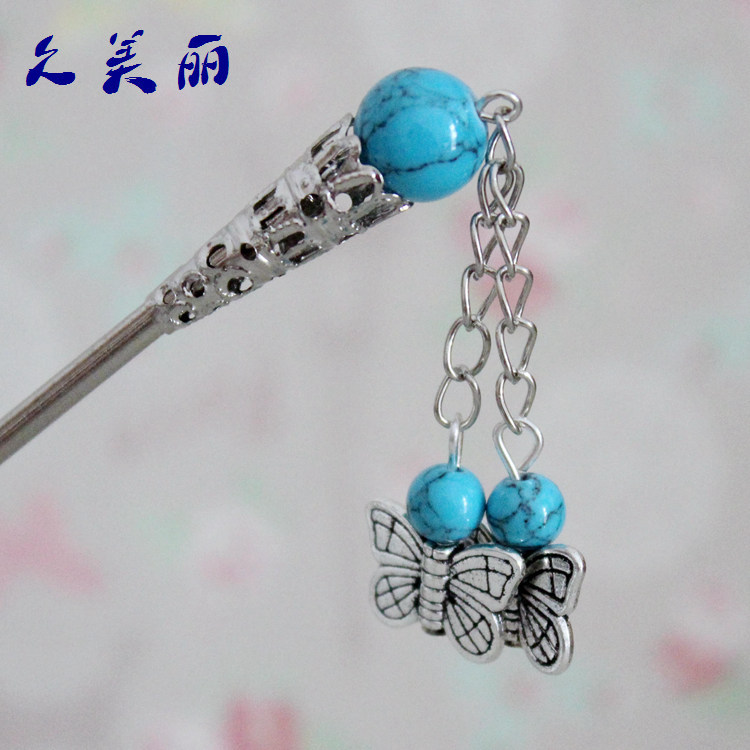 新款小礼品饰品混批发中国古风蝴蝶古典新娘发簪t010款式多颜色全