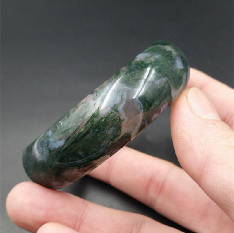 玉石a货冰种水草玛瑙手镯玉石手镯加宽女镯