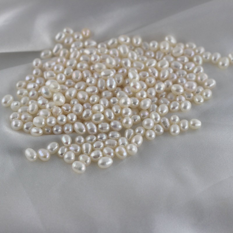 天然淡水珍珠水滴小米形珍珠颗粒珠散珠5-6mm批发