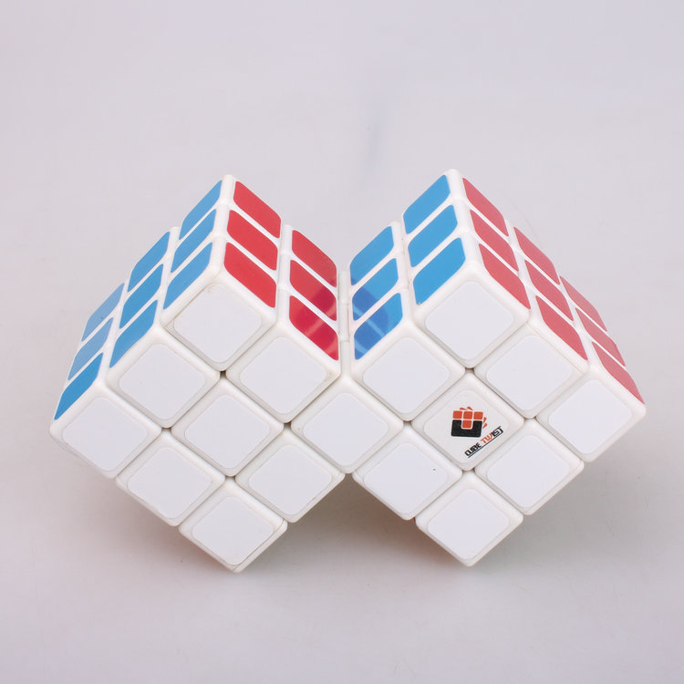 梯色连体魔方白色三阶二连3ct连体异型魔方益智玩具批发