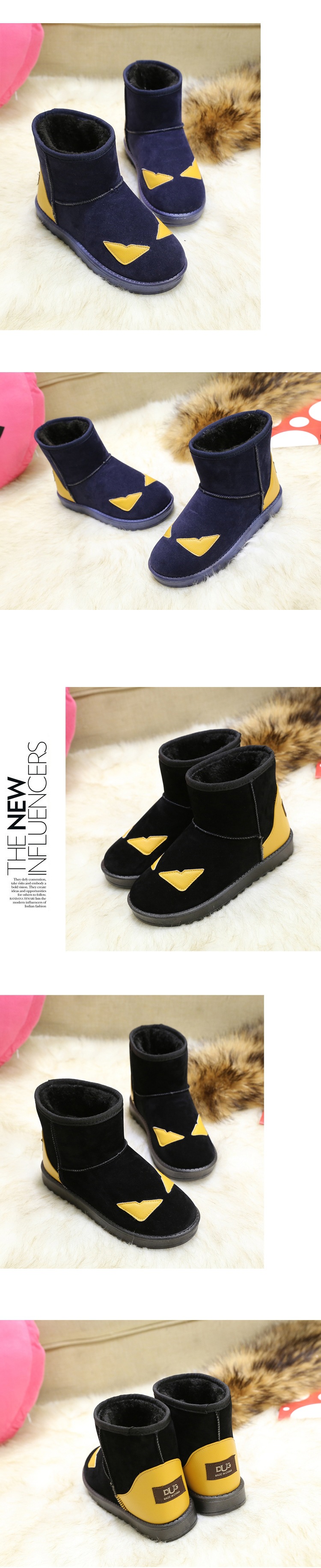 2015新款小怪兽雪地靴雪地棉家居室外保暖鞋女式_desc