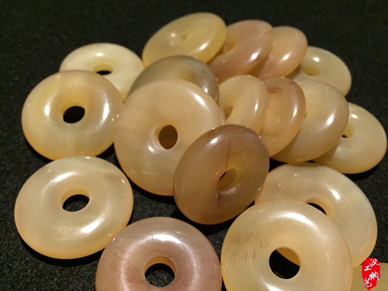 天然羚羊角平安扣 羊角佛珠手链diy配饰 厂家批发-工艺品