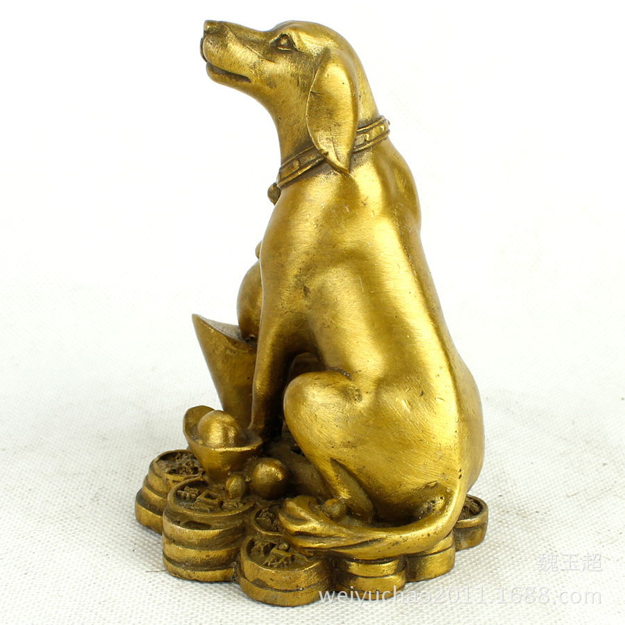 厂家直销纯铜狗风水摆件 金钱狗 生肖狗招财守财镇宅工艺品摆设