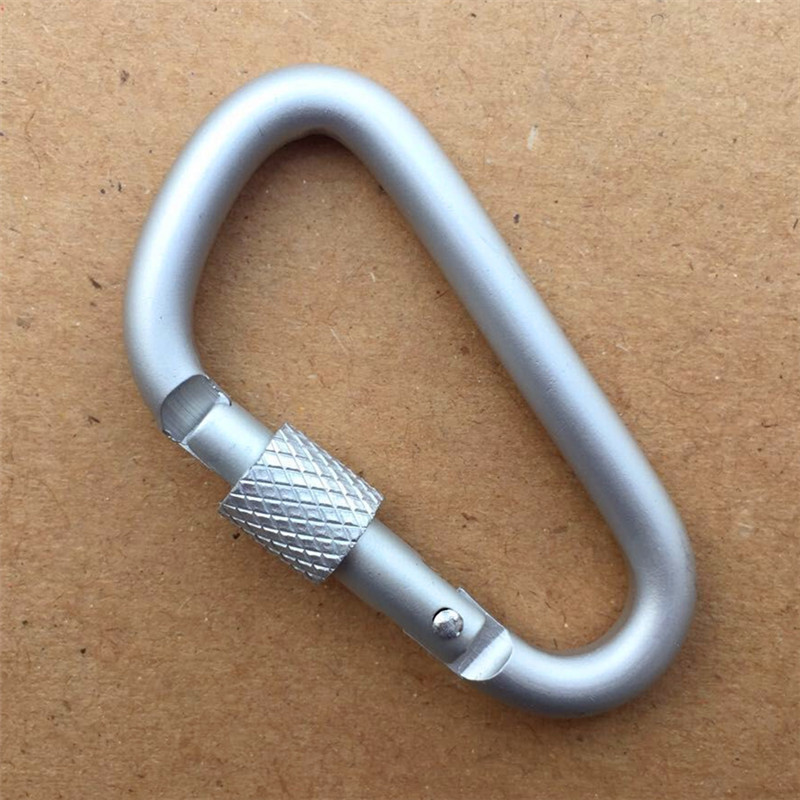 高品质亚光银铝合金d形登山扣钥匙扣 迷你小号快挂扣挂扣快挂装备