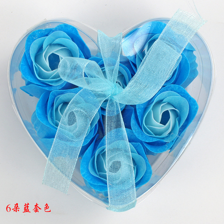 批发6朵心形香皂花 婚庆回礼结婚节日用品促销小礼品订制品牌logo
