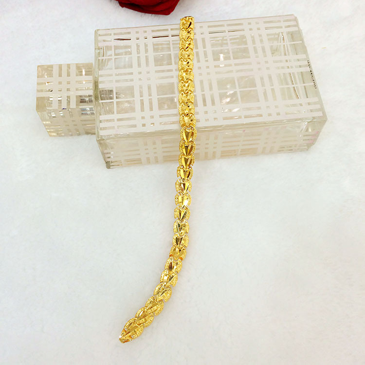 摆地摊 义乌小商品批发市场 24k金 手链 韩版 精致心形 手饰 手串