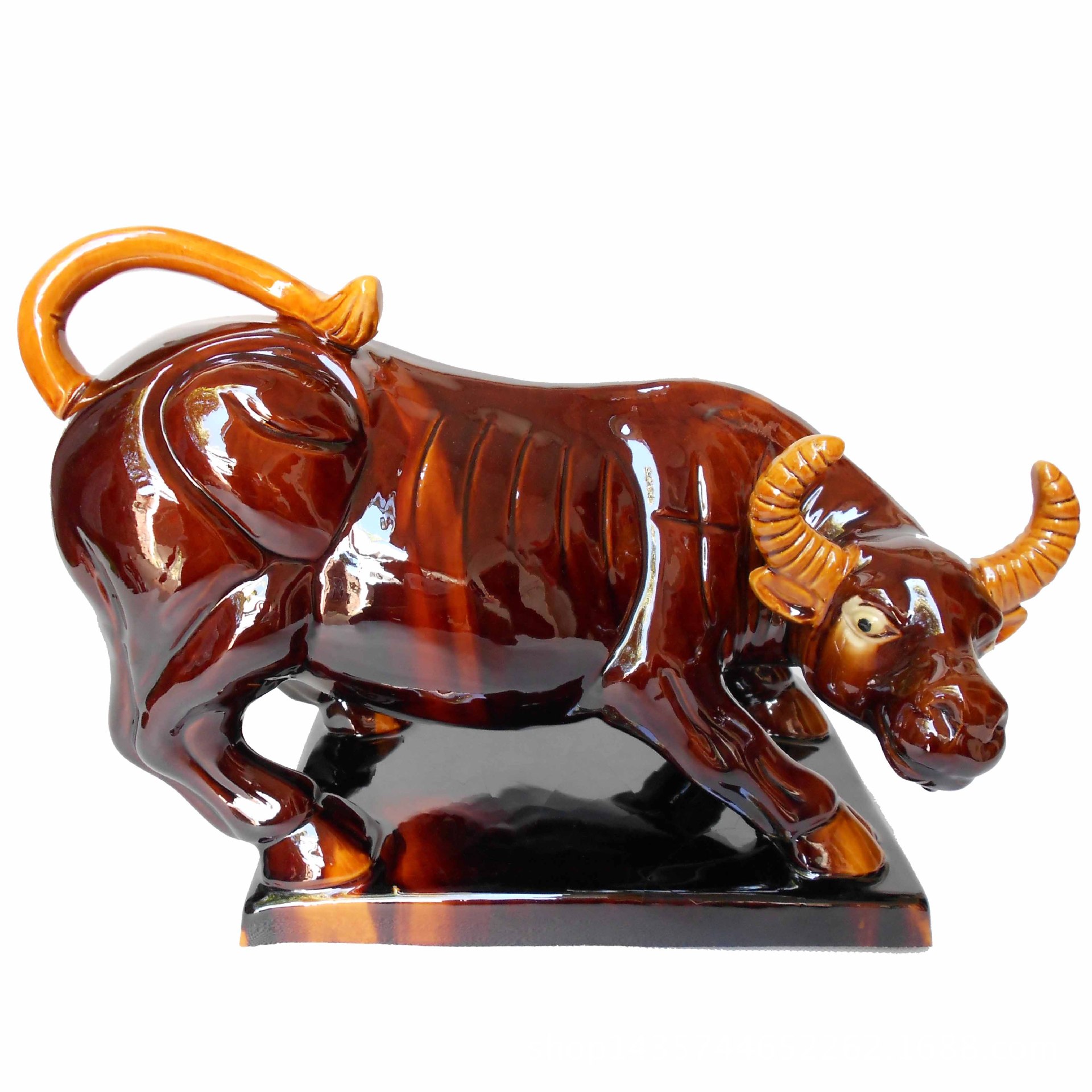 陶瓷牛摆件 家居装饰工艺品 办公 会议开业商务礼品