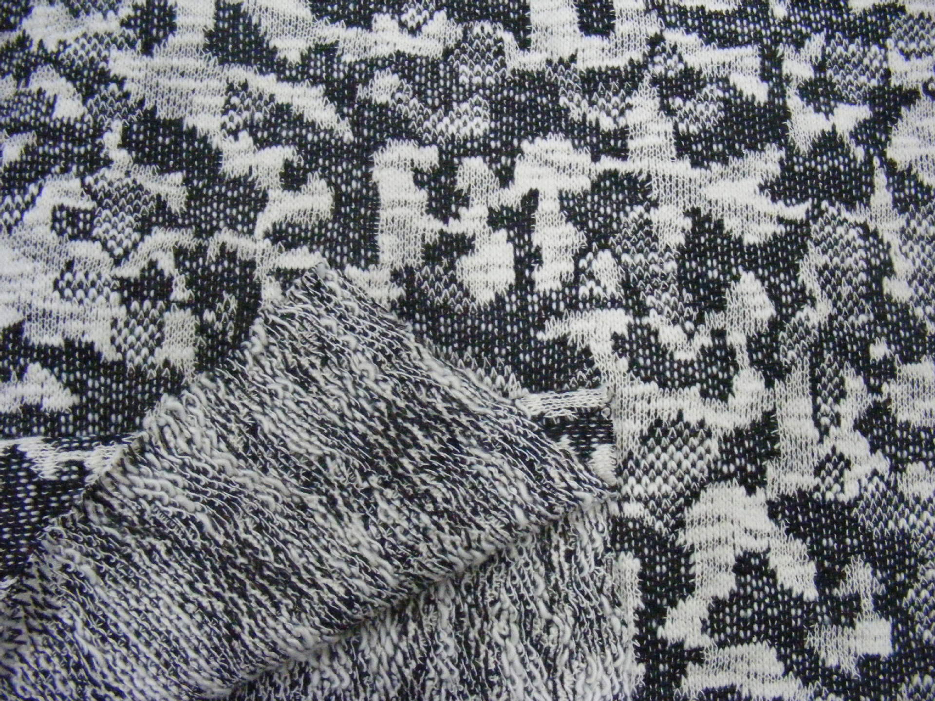 粗针提花面料 单面针织提花布