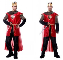 万圣节cosplay服装 男 成人舞台演出服 面具舞会国王服 M-0050