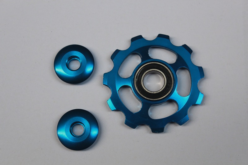 山地自行车后拨导轮 轴承阳极cnc拨链轮 11齿 飞轮导轮 12g