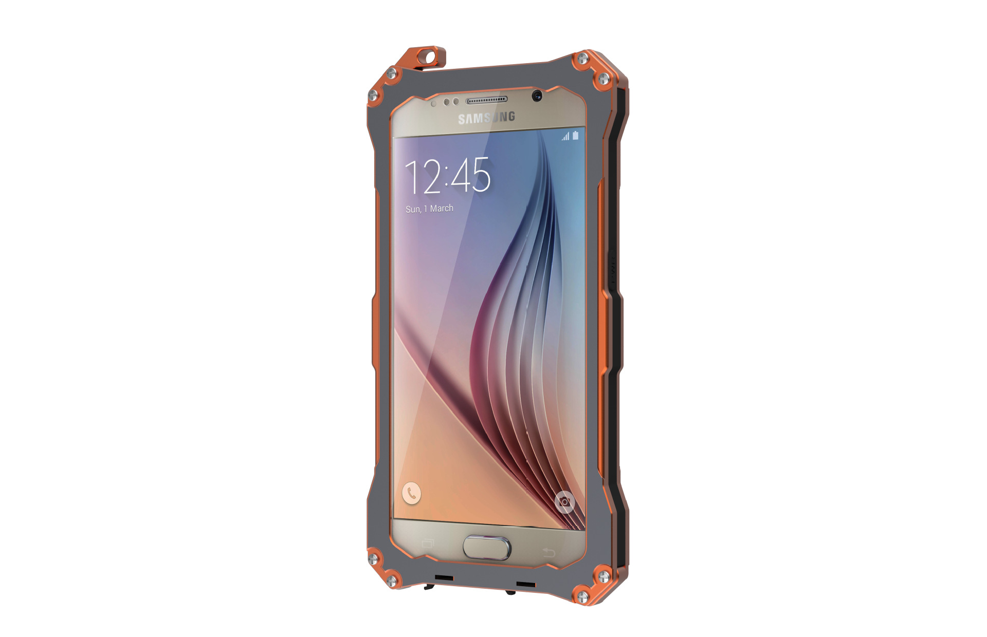 S.CENG Gundam Water Resistant Dustproof Shockproof Silicone Gorilla Glass Aluminum Alloy Metal Case Cover for Samsung Galaxy S6