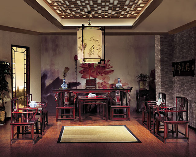 客厅摆放红木沙发的风水