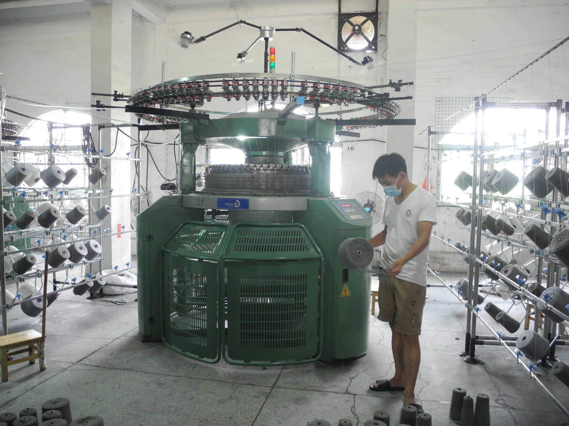 厂家直销现货丝光棉尼龙小谷波毛织毛衣圆机罗纹布