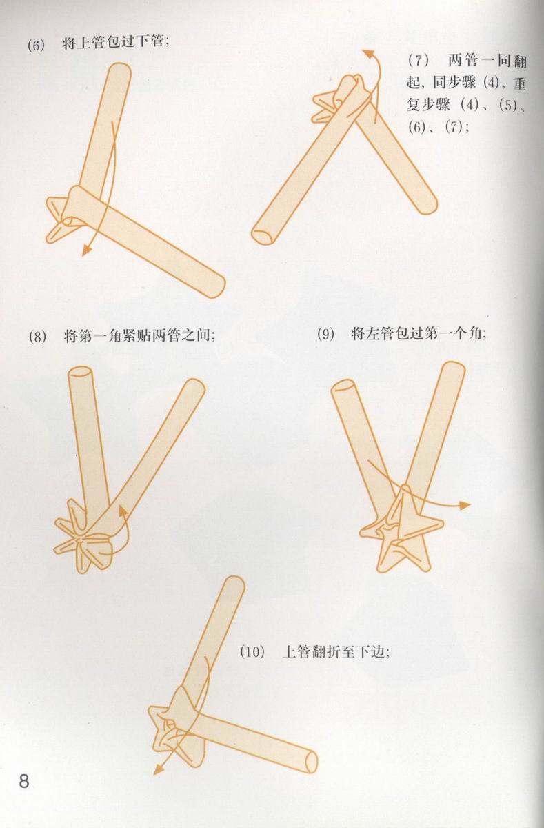 怎样用塑料小管叠五角星呐