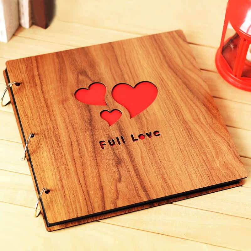 16寸 diy木质超大本相册 韩国创意手工本情侣粘贴式相簿影集