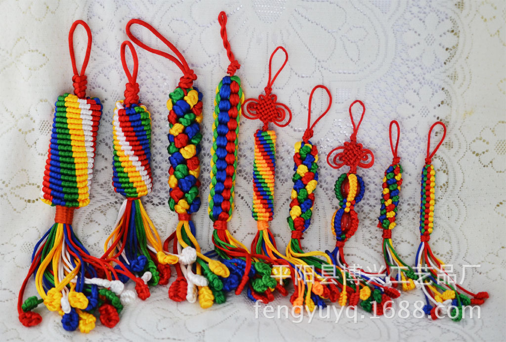 西藏风格纯手工五色线金刚结挂件吉祥结平安结车挂24款可选择
