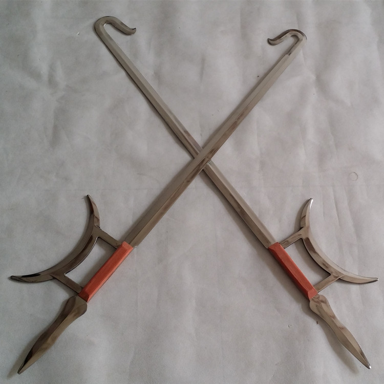 永生武术用品不锈钢双钩表演护手双钩钢制高档双钩纯手工厂直销