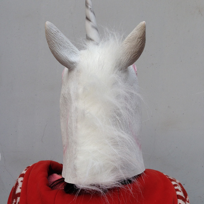 欧美独角兽面具头套包邮独角马头动物人头套面具化妆舞会搞笑面具