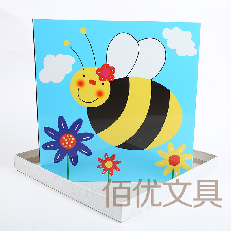 精品木面烤漆俏皮卡通勤劳小蜜蜂12寸粘胶