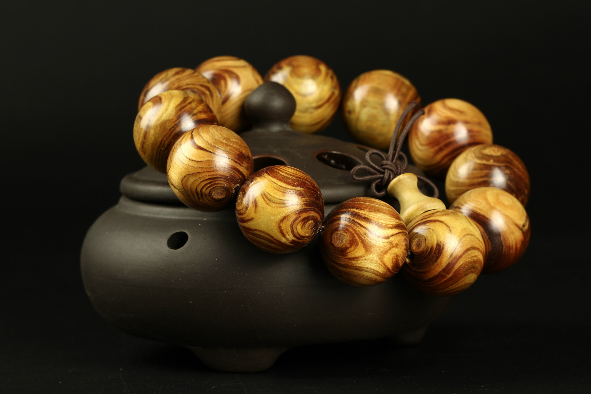 20黄金柚手串 黄金柚佛珠手链 木质文玩工艺品 手饰展会礼品批发