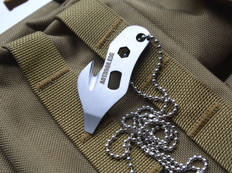 户外野营用品 伞绳 多功能切割绳刀 不锈钢edc随身小工具 送挂链