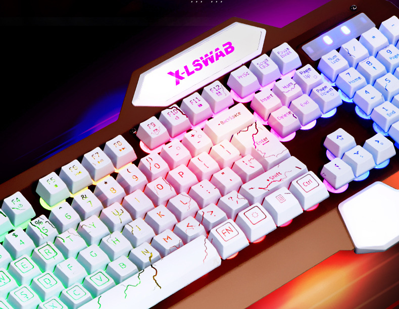 炫光x600s 裂纹背光游戏键盘 高端网吧网咖机械手感键盘厂家批发