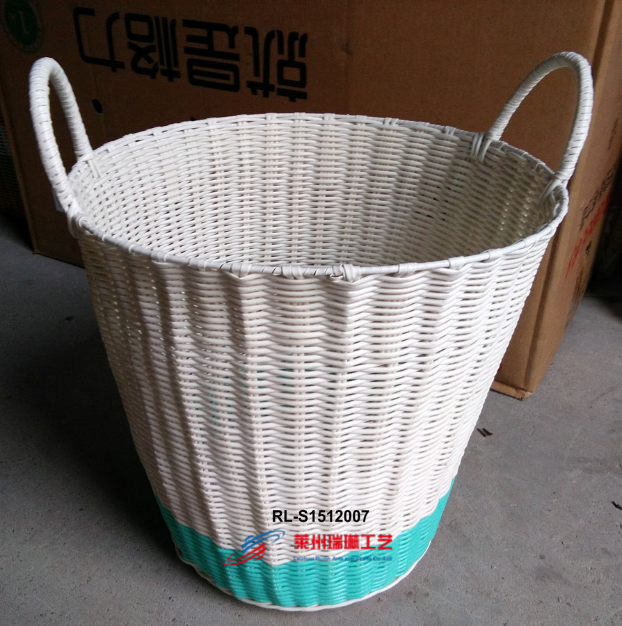 优选仿藤编塑料编家用收纳框竹筐卧室竹子大号水果篮子长方形镂空优选