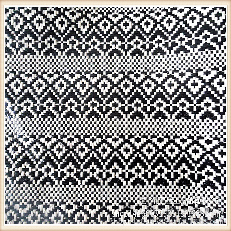 厂家供应工艺纸草布 pp长菱形条编织布