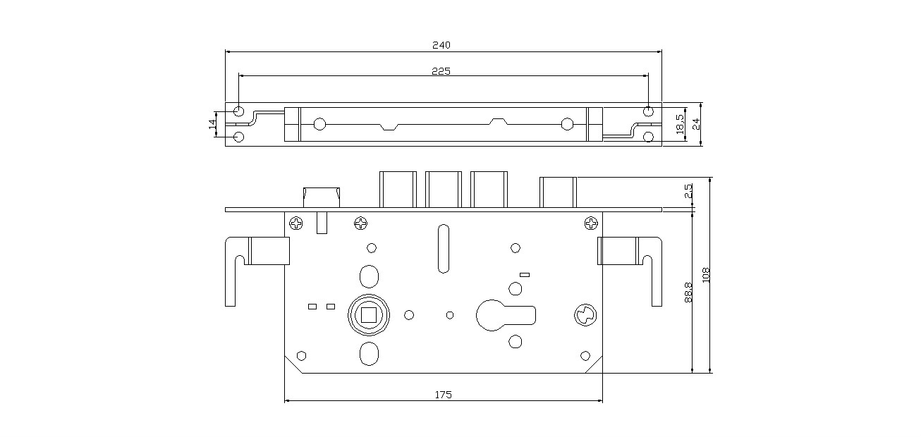 凯汇进户门大门锁68不锈钢拉手执手锁机械门锁