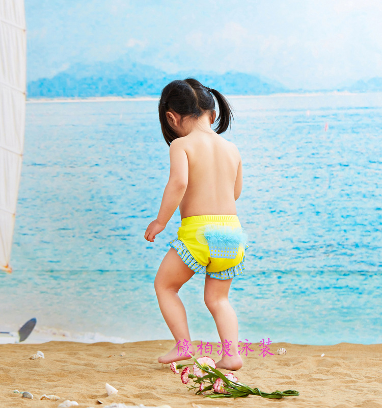 2018儿童泳裤女童婴儿可爱蕾丝花朵游泳裤女孩公主女童泳裤