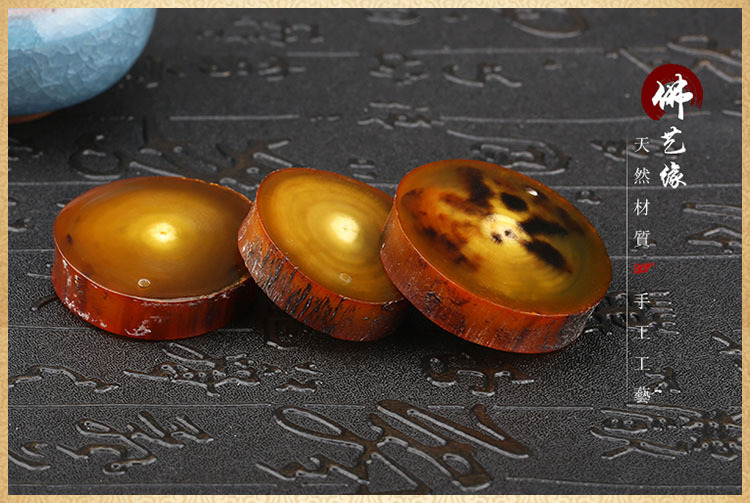 天然 金丝牦牛角牌子 吊坠 精品无字牌 金刚 星月菩提 挂件 配饰