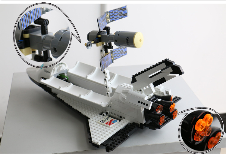 正品启蒙积木514启蒙号航天飞机益智积木拼插积木儿童玩具