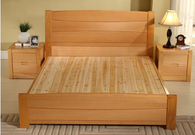 新款实木床全进口欧洲榉木1.5米 1.8米双人床 简约坚韧耐用