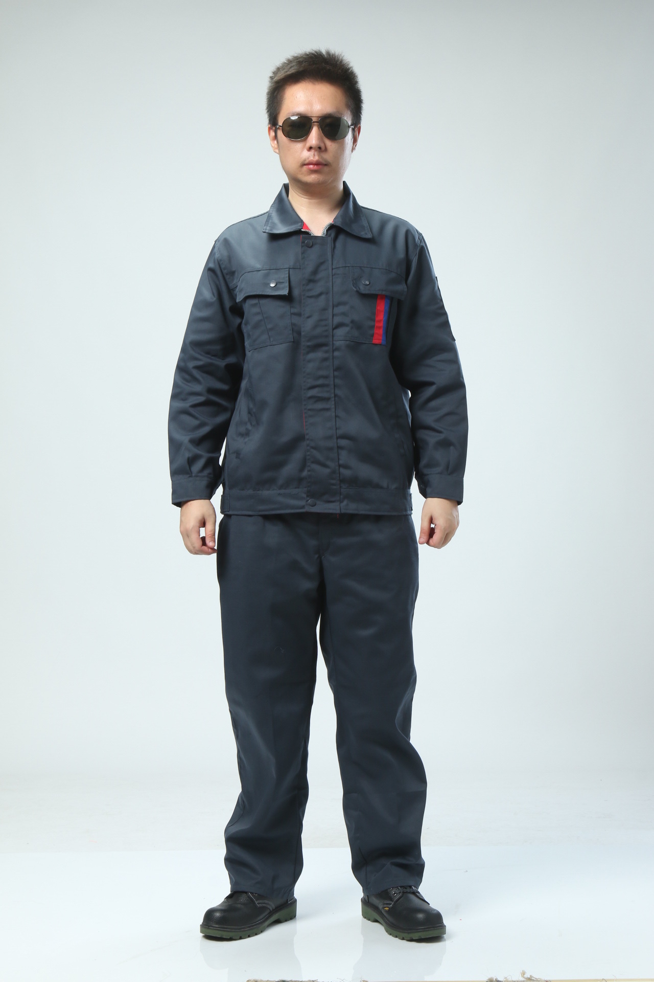 普通工装 春秋新款纯棉中性套装工作服厂服 工程服定做 现货批发