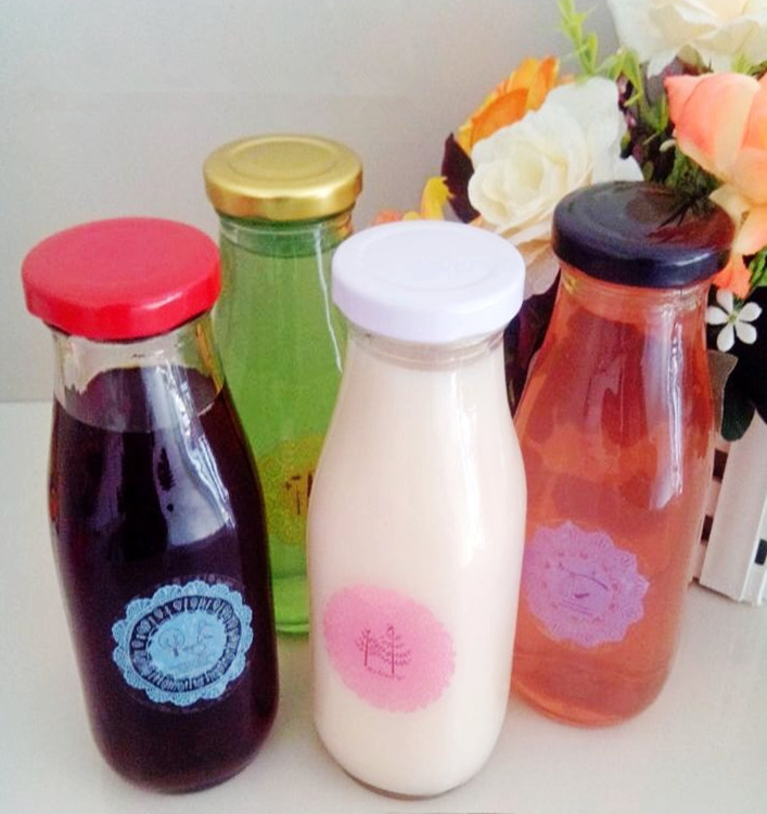 星巴克玻璃饮料瓶 酸奶瓶 牛奶瓶 奶茶瓶果汁瓶300ml玻璃瓶子含盖