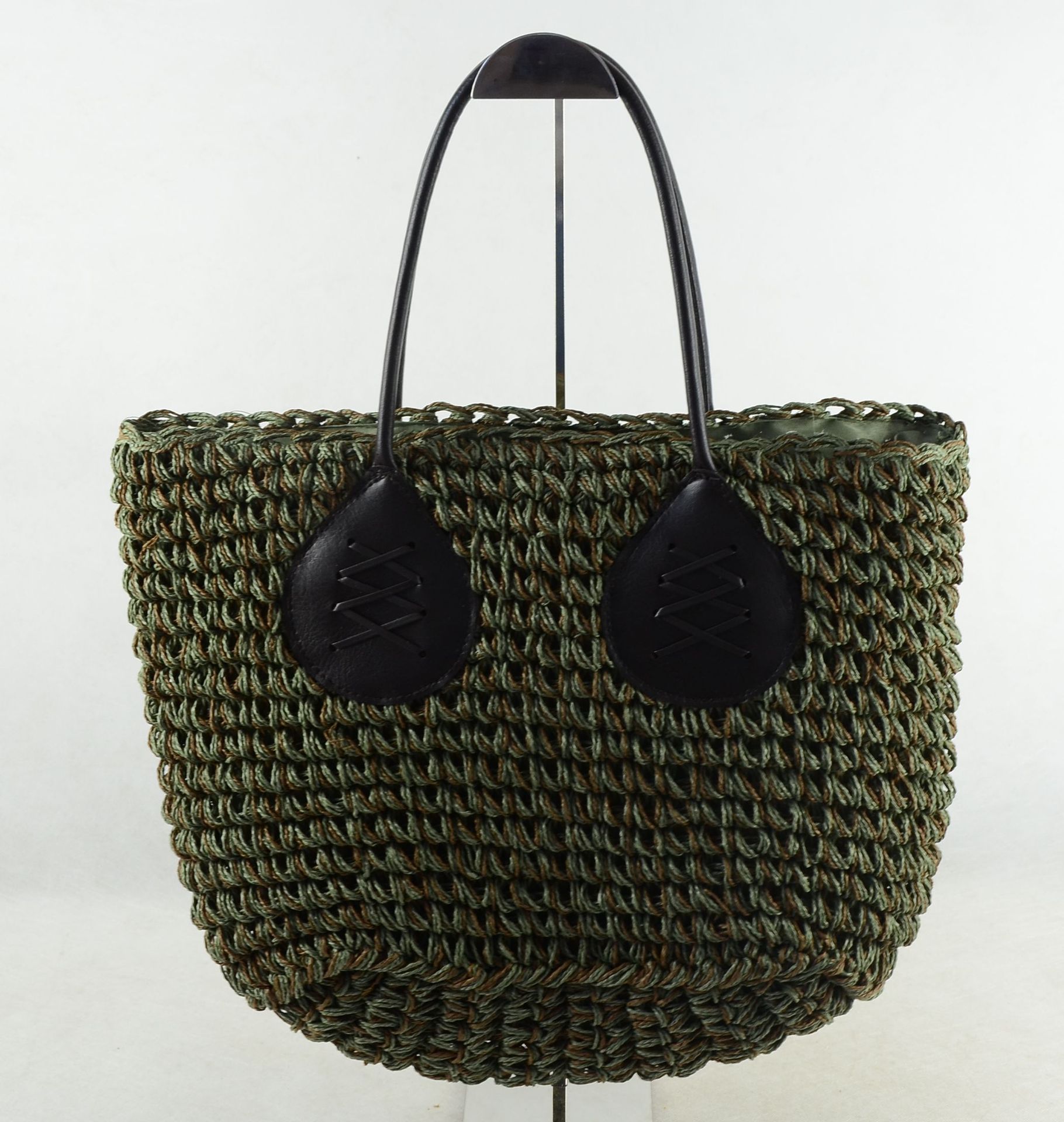 大牌明星气质钩针大空间单肩钩针草编包