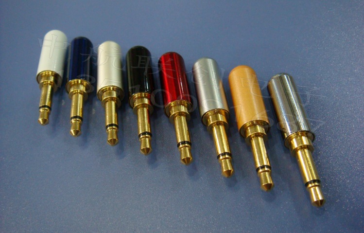 5mm 单声道 耳机音频插头 纯铜 无标 话筒接头正品