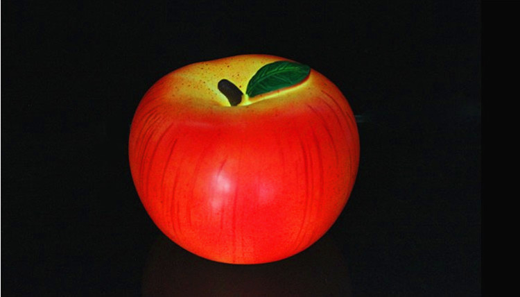 七彩平安苹果小夜灯 led创意圣诞礼物 平安夜 圣诞果地摊厂家定制