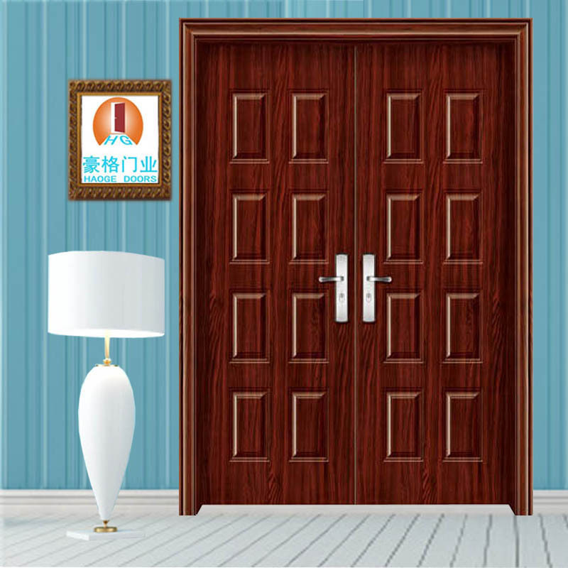 豪格门业专销 欧式优质推拉实木门 室内钢
